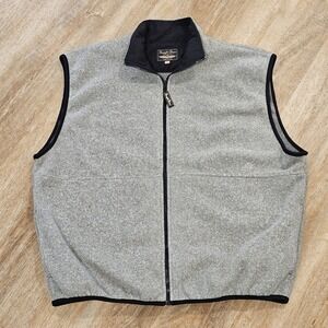 Straight Down Clothing Co Golf Vest Mens XL Gray Full Zip Polartec Fleece USA